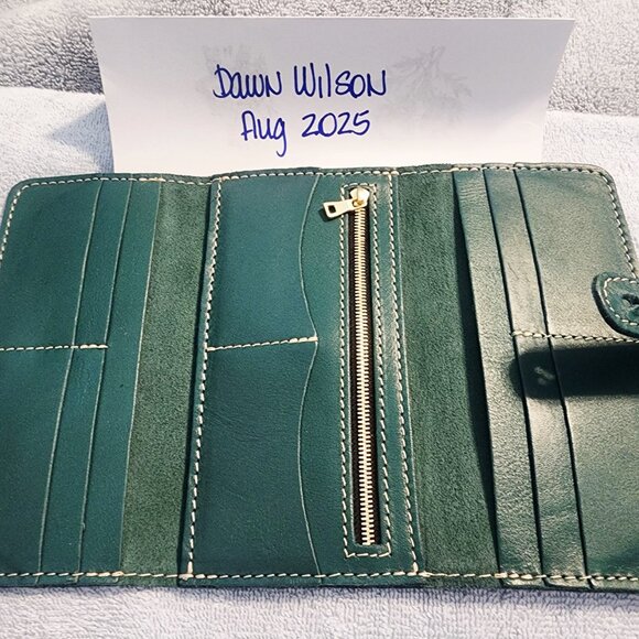 Portland Leather Goods (PLG) Trifold Wallet in Peacock - Picture 2 of 3